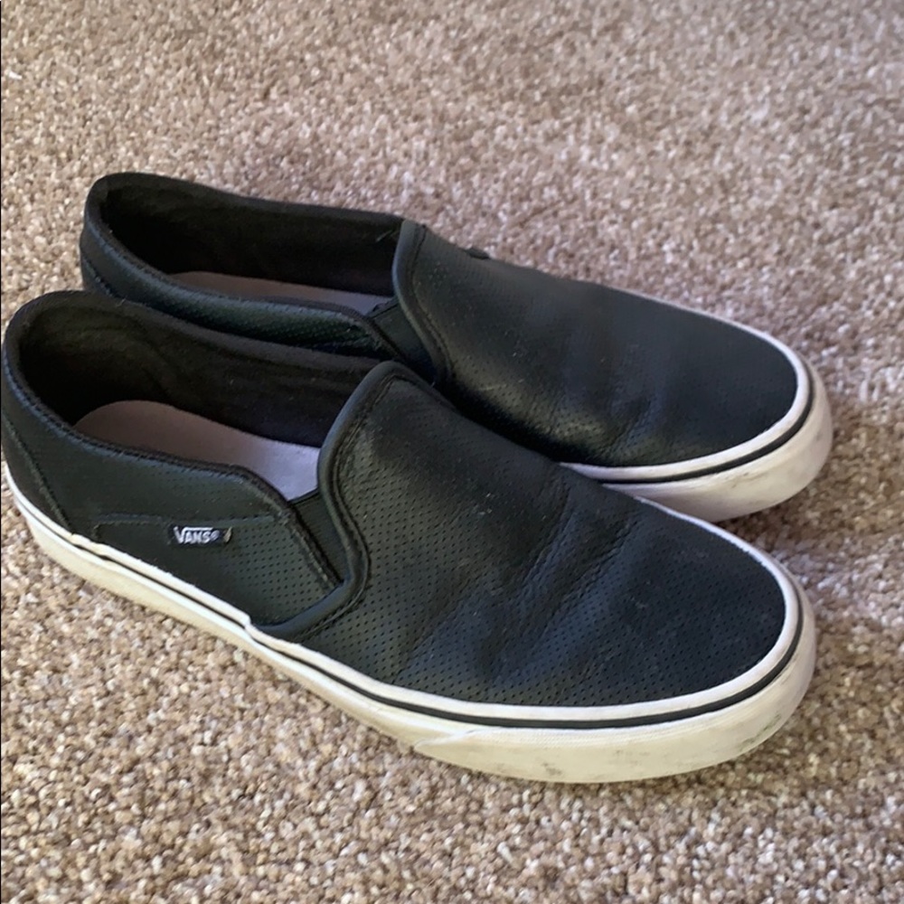 black leather vans